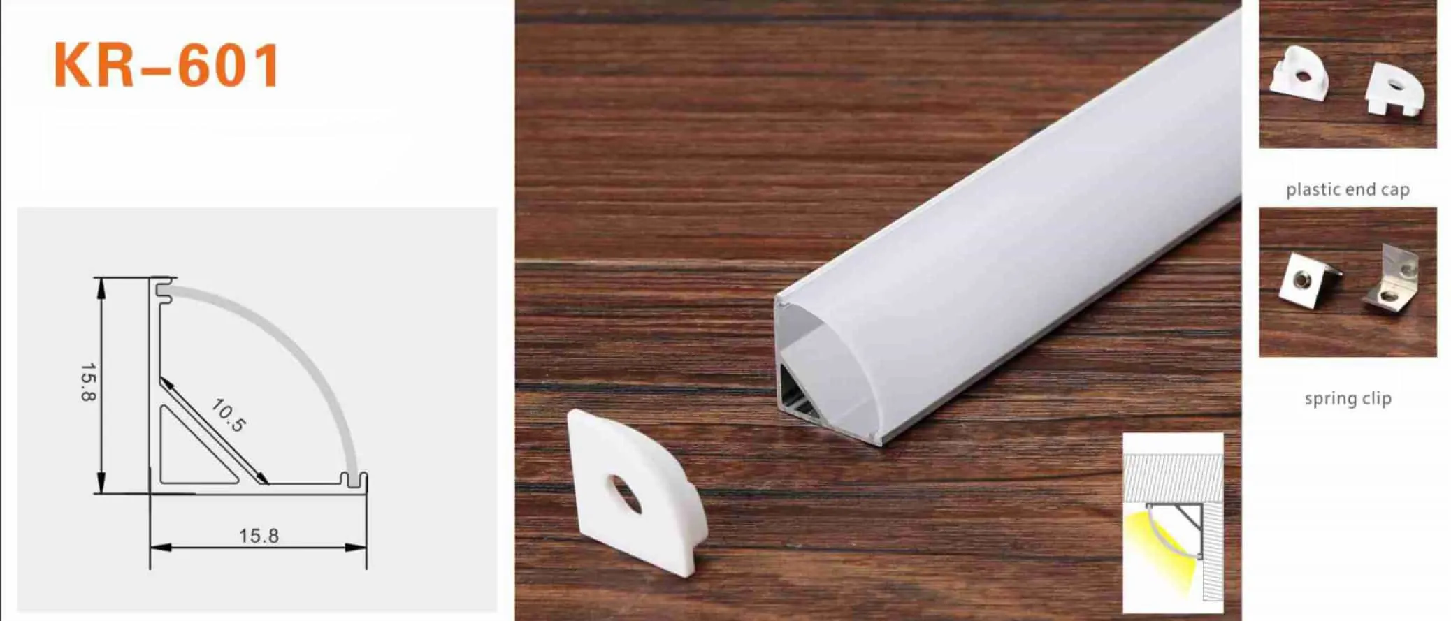 Thanh nhôm định hình led KR-601