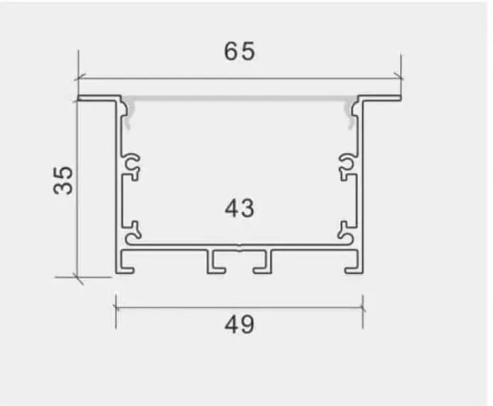 Thanh nhôm đèn led âm trần thạch cao KR-5035AJ