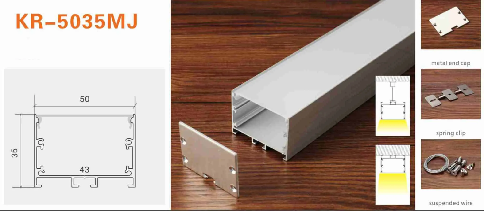 Thanh nhôm định hình led KR-5035MJ