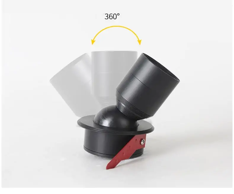 đèn led âm trần rọi zoom điều chỉnh từ 15-60°, xoay 360