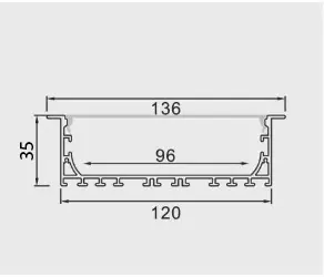 Thanh nhôm đèn led âm trần 12035A