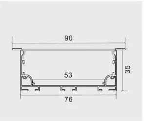 Thanh nhôm đèn led âm trần 7635A
