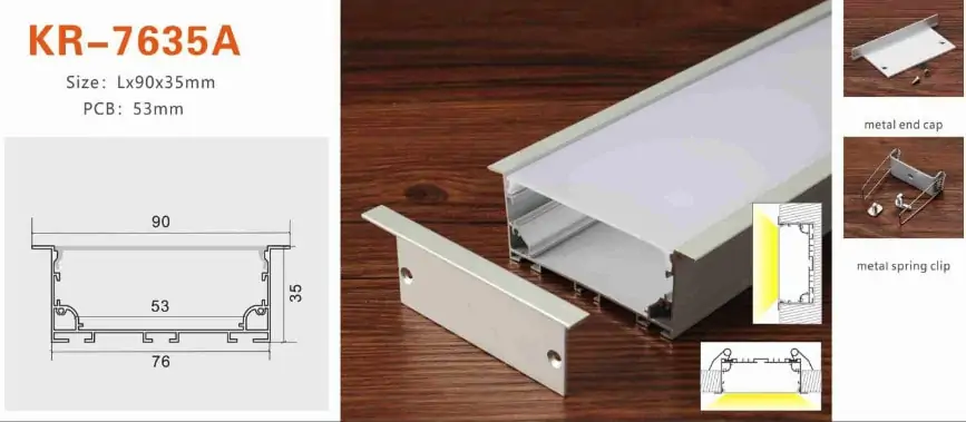 Thanh nhôm định hình led âm trần KR-7635A - Ảnh 3