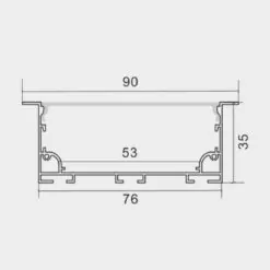Thanh nhôm định hình led âm trần KR-7635A