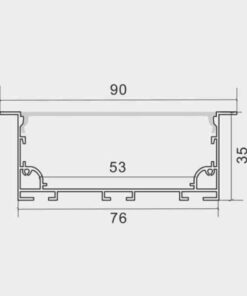 Thanh nhôm định hình led âm trần KR-7635A