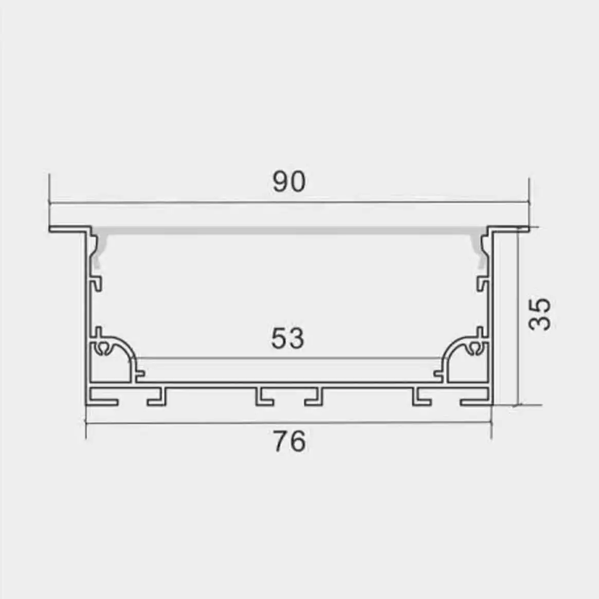Thanh nhôm định hình led âm trần KR-7635A