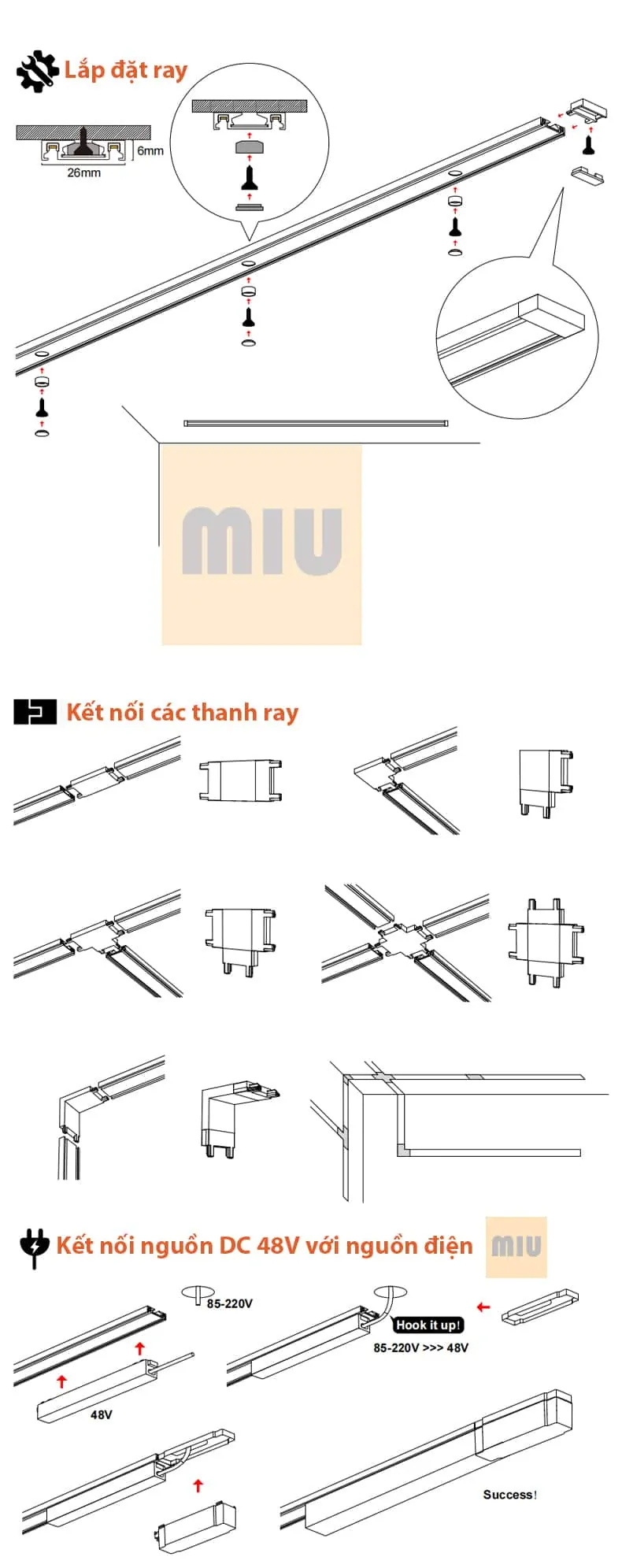 lắp đặt đèn thanh ray nam châm siêu mỏng