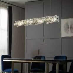 Đèn thả đảo bếp pha lê phong cách đơn giản