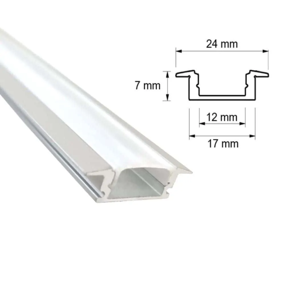 Thanh nhôm đèn led âm tủ 508