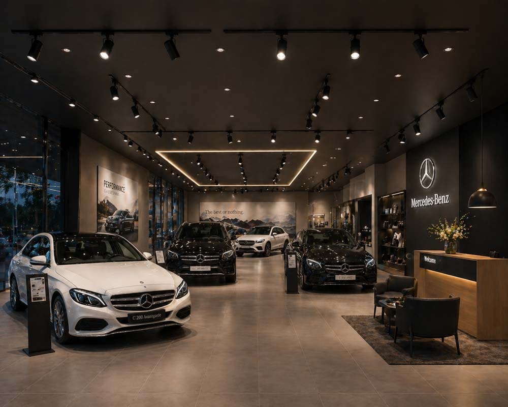 Đèn spotlight showroom ô tô