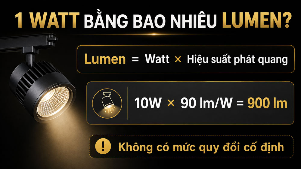 Cách tính 1 Watt bằng bao nhiêu Lumen của đèn LED