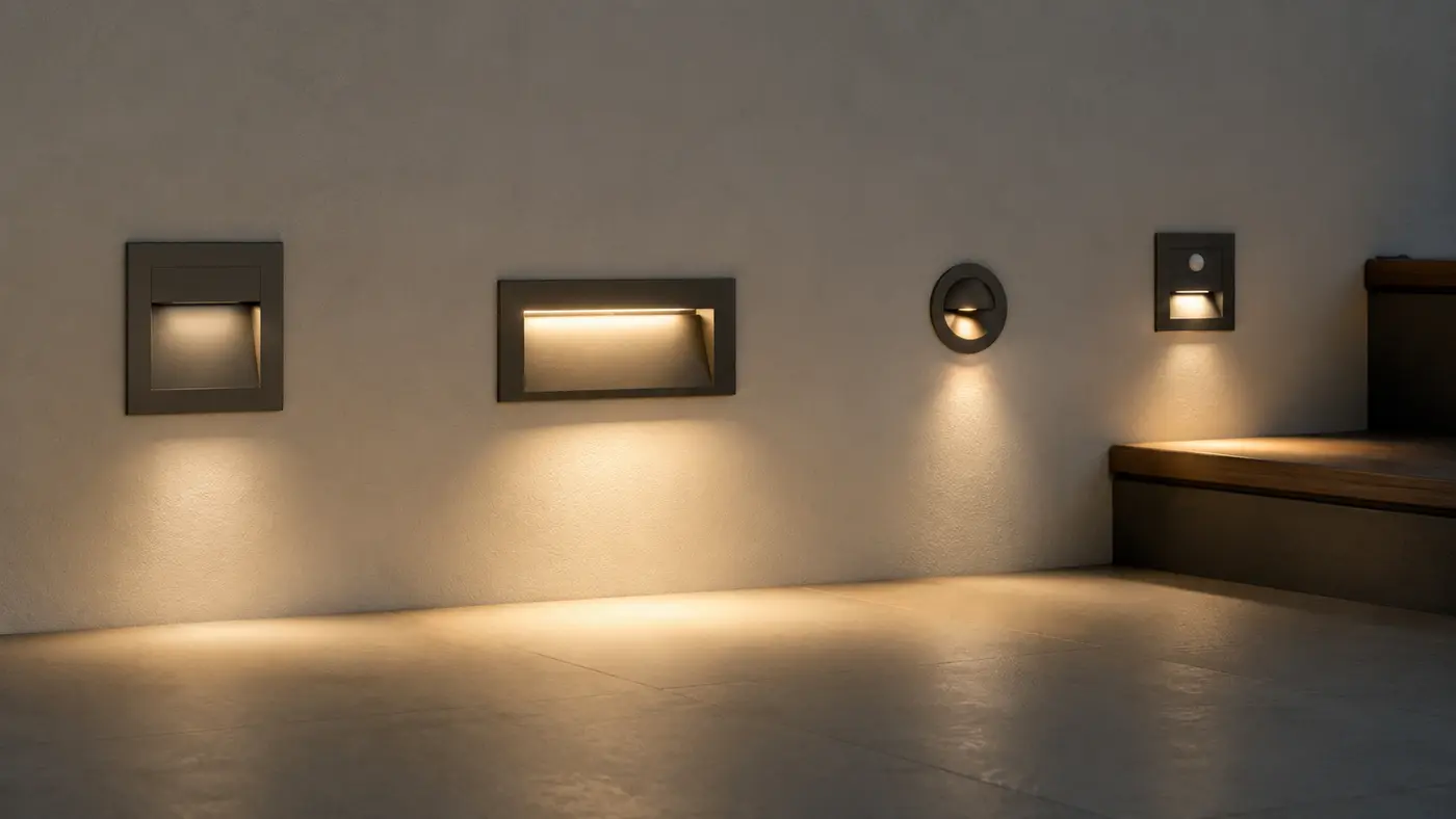 Các loại đèn âm tường LED cho cầu thang và lối đi