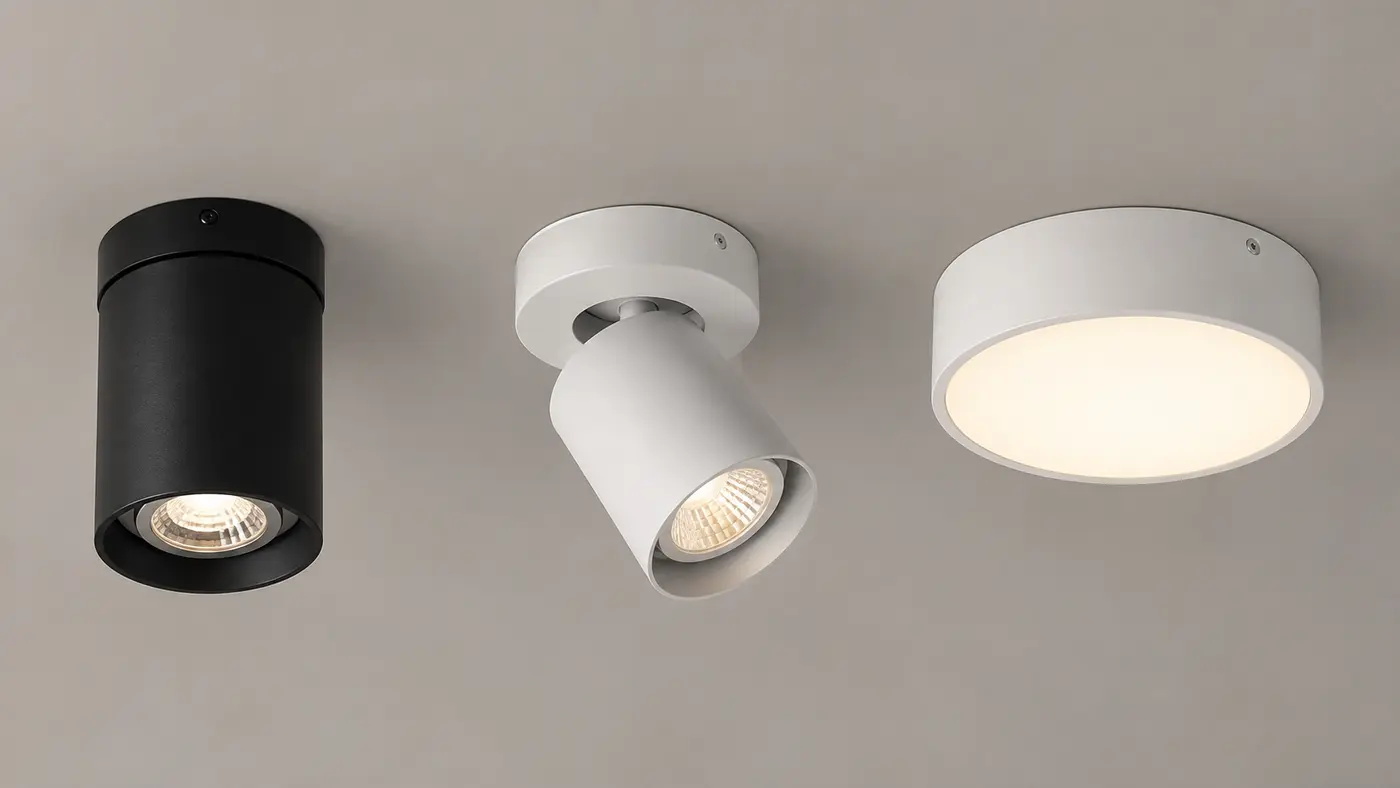 So sánh đèn ốp trần cố định gập xoay và mặt tán quang