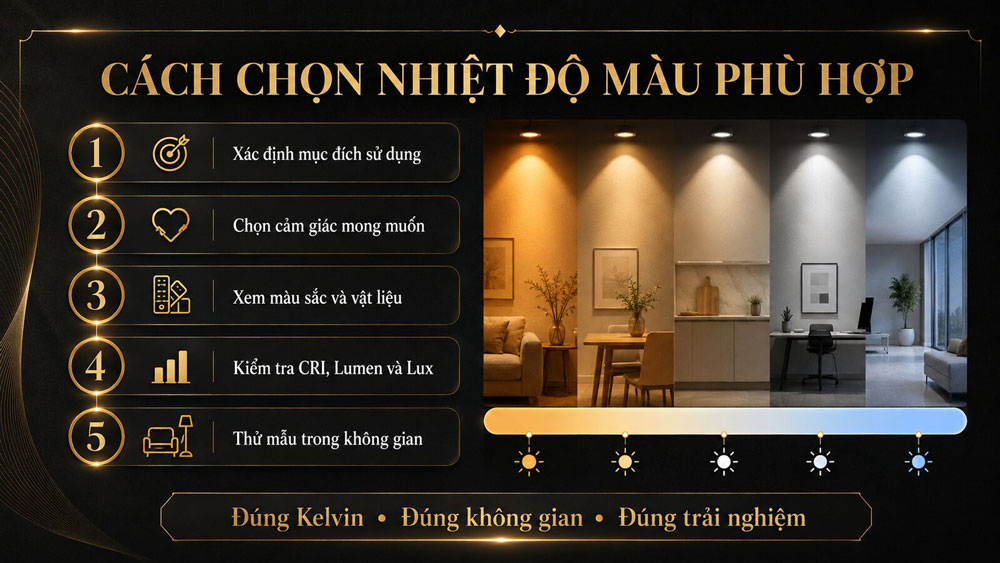Cách chọn nhiệt độ màu đèn LED phù hợp