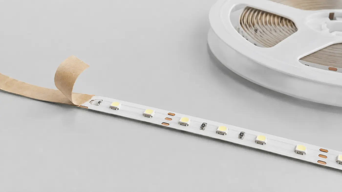 Cấu tạo LED dây dán gồm chip LED, mạch mềm, điểm cắt và lớp keo
