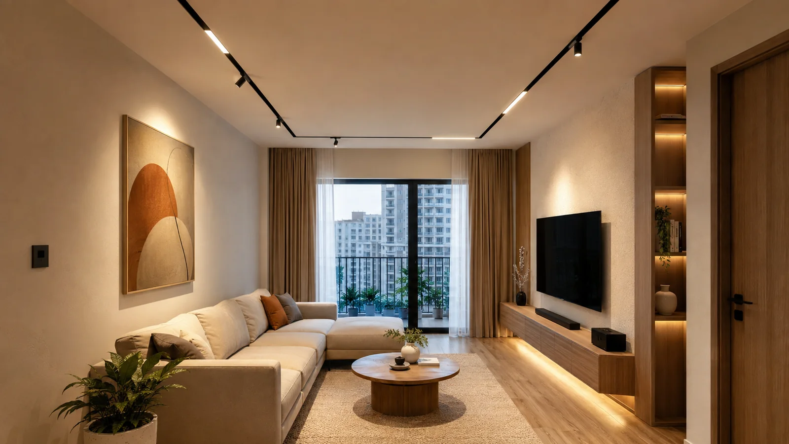 Hệ đèn ray nam châm cho phòng khách 20–30 m²