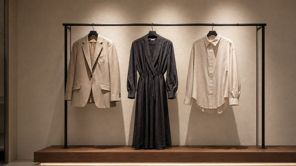 Cận cảnh đèn Spotlight màu đen lắp trên thanh ray showroom