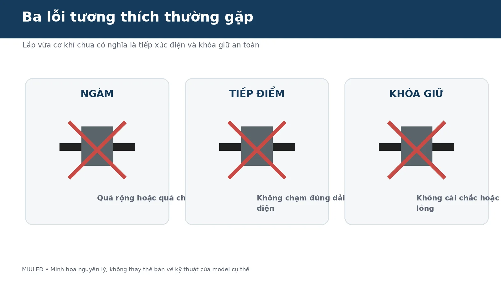 Các lỗi không tương thích ray nam châm 48V