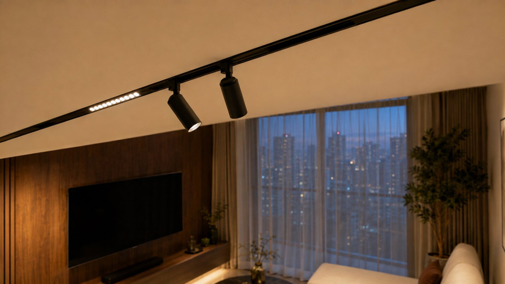 Module đèn tiêu điểm kết hợp spotlight chiếu điểm trên ray nam châm