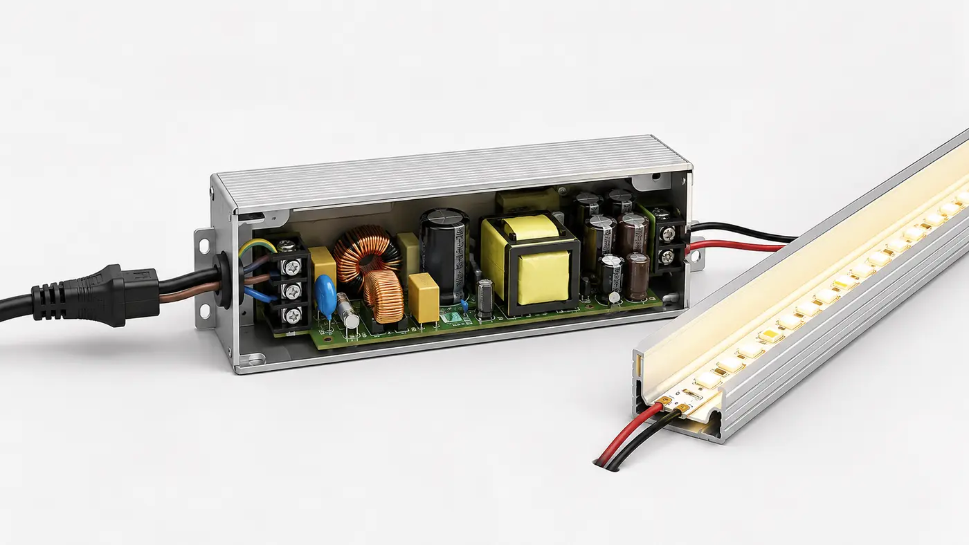 Nguồn AC DC chuyển điện lưới thành điện một chiều cấp cho LED dây