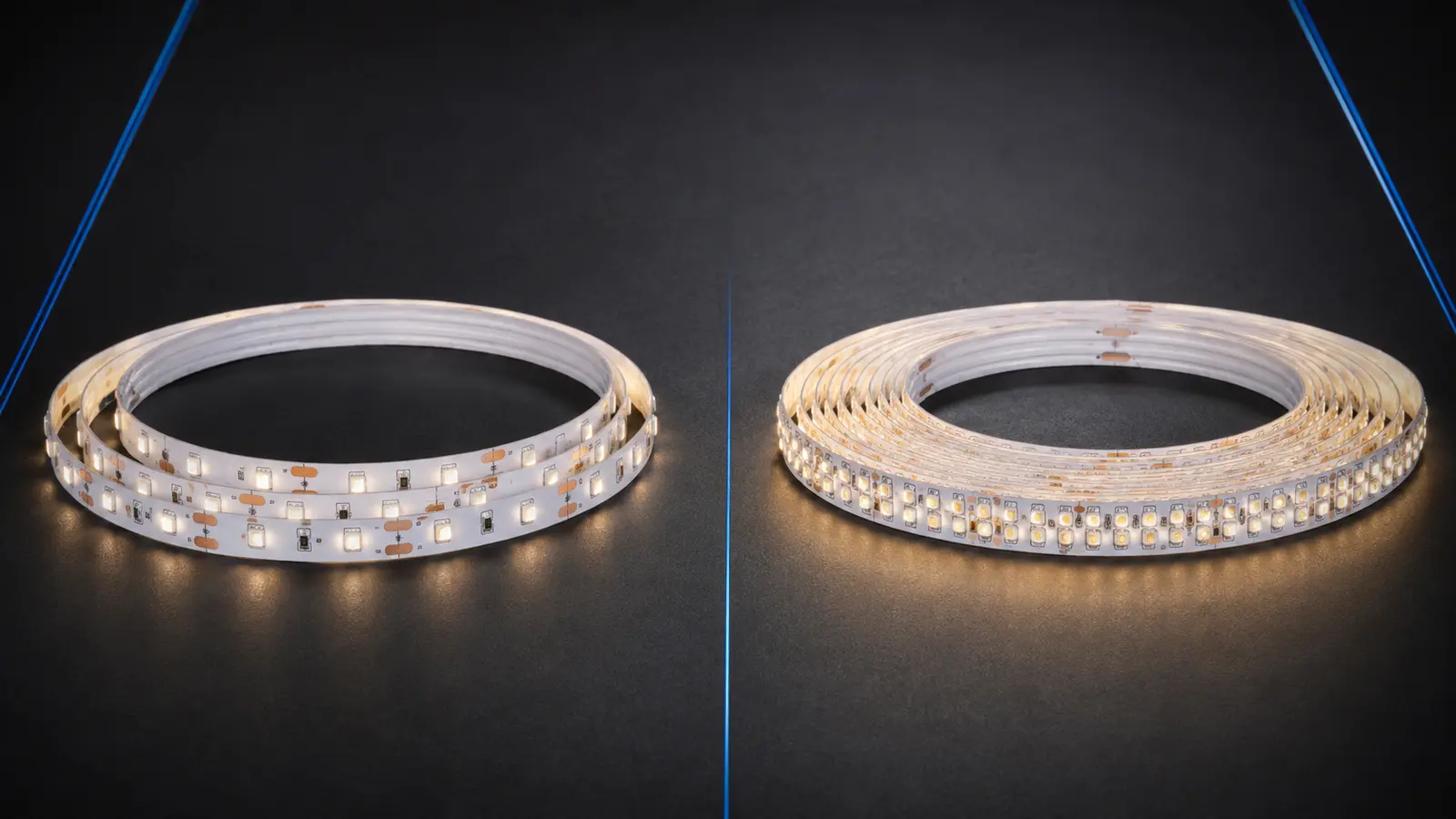 So sánh LED dây 120 chip bản 8mm và LED dây 168 chip bản 10mm