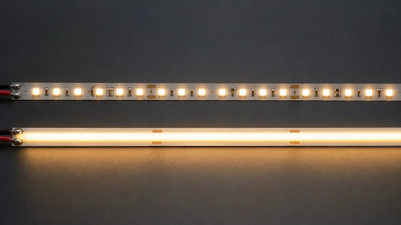 So sánh LED dây SMD dạng điểm và LED dây COB liền mạch