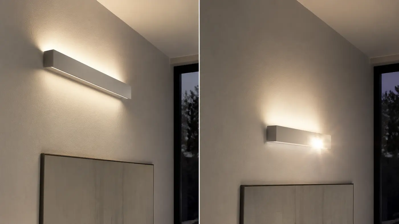 So sánh vị trí lắp đèn tường chống chói và gây chói