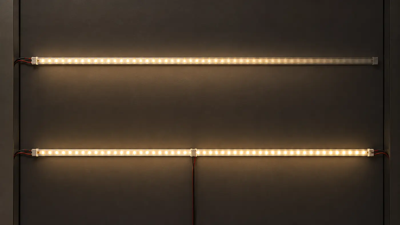 So sánh LED dây cấp nguồn một đầu và cấp nguồn nhiều điểm