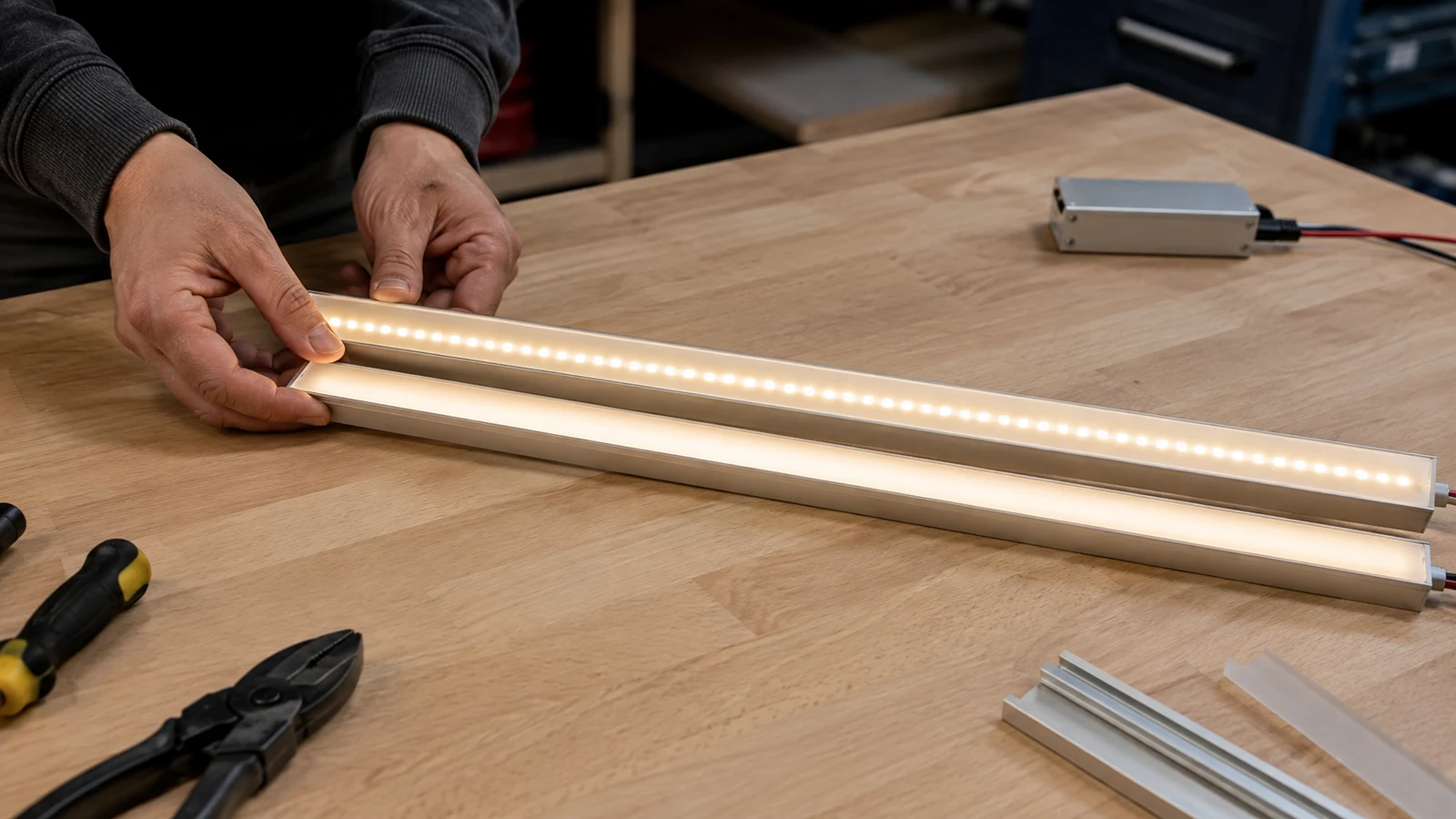 Thử mẫu LED lộ điểm và không lộ điểm trước khi lắp